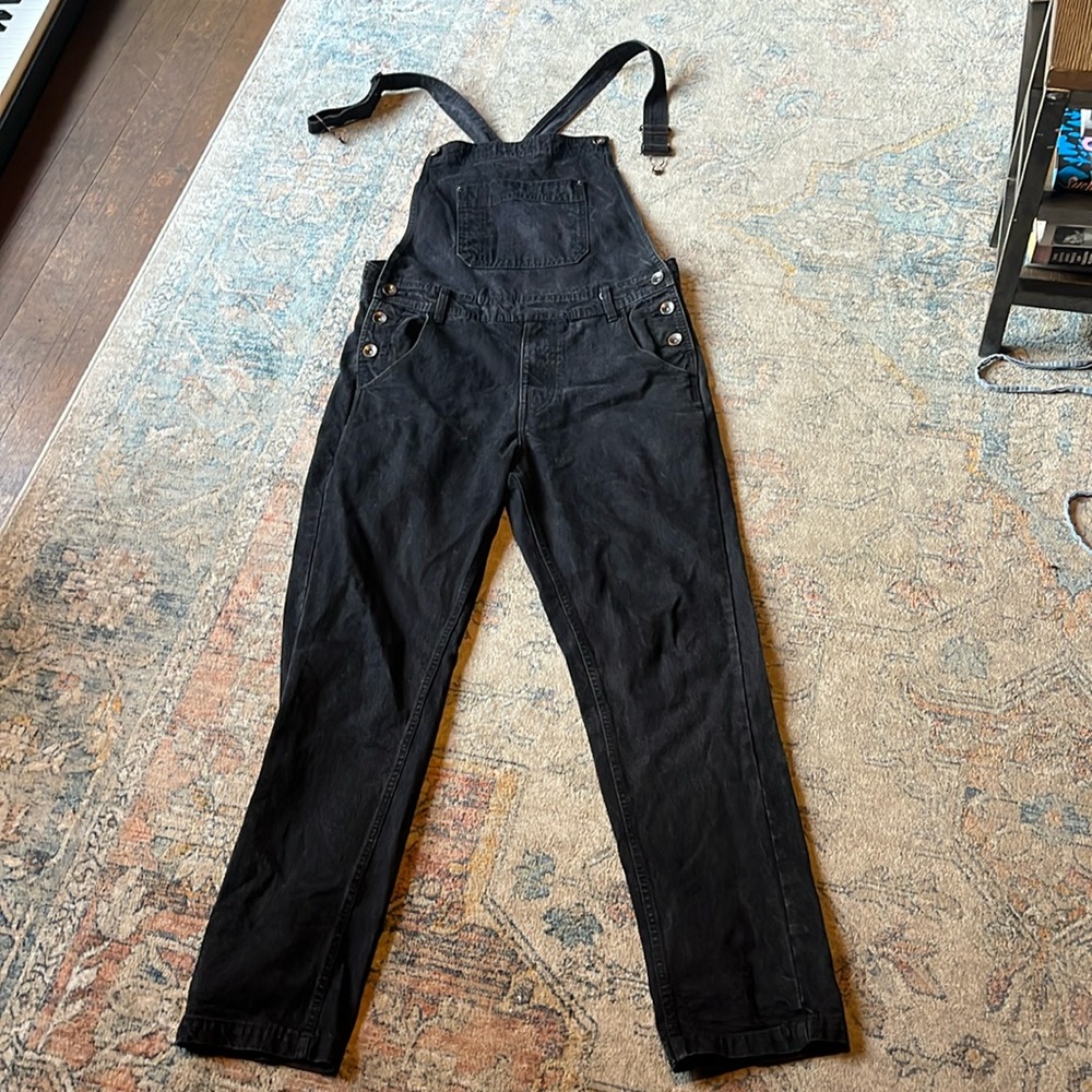 BDG black denim overalls